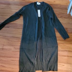 Olive oak gray long cardigan small